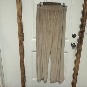 Skims Velour Wide Leg High Rise Pull-On Pants in Sienna Women's Size Large